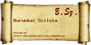 Burunkai Szilvia névjegykártya